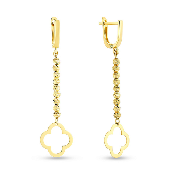 Сережки-підвіски з жовтого золота (арт. 107891ж) – зображення 1