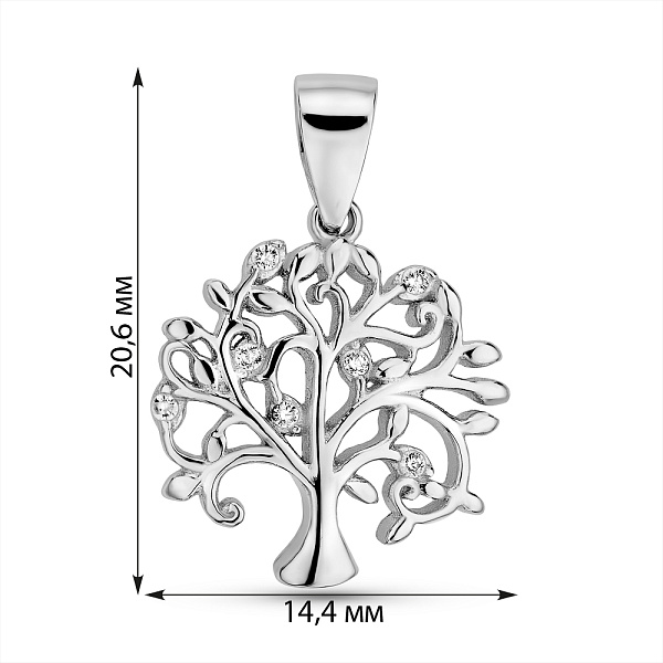 Серебряный подвес Дерево жизни с фианитами (арт. 7503/4344) – изображение 2