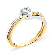 Фото Золотое кольцо с фианитами (арт. 140620ж)