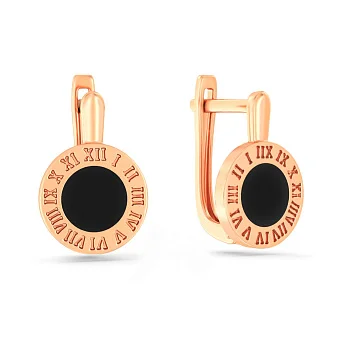 Золотые серьги с эмалью (арт. 111277еч)