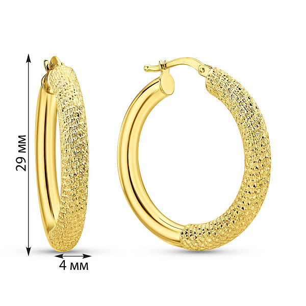 Золотые серьги кольца (арт. 1091633/25ж) – изображение 4