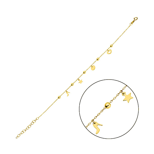 Браслет из желтого золота с подвесками (арт. 324870жП4) – изображение 1