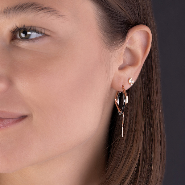 Золотые серьги протяжки (арт. 109942) – изображение 4