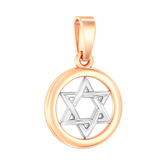 Підвіска Зірка Давида з комбінованого золота (арт. 440655)