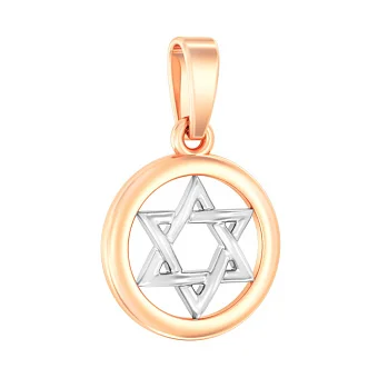 Подвеска Звезда Давида из комбинированного золота (арт. 440655)