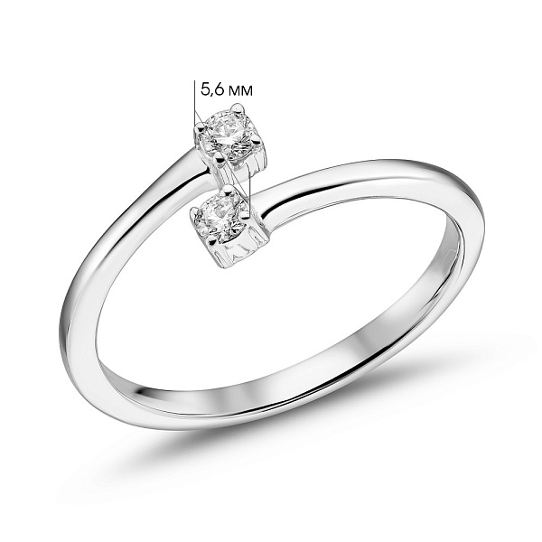 Золота каблучка з діамантами (арт. К341438010б) – зображення 4