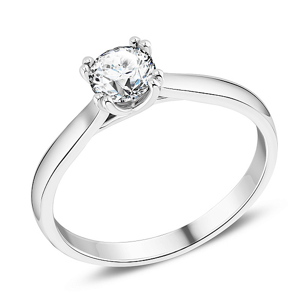 Помолвочное кольцо из белого золота с бриллиантом (арт. К01116505136б) – изображение 1