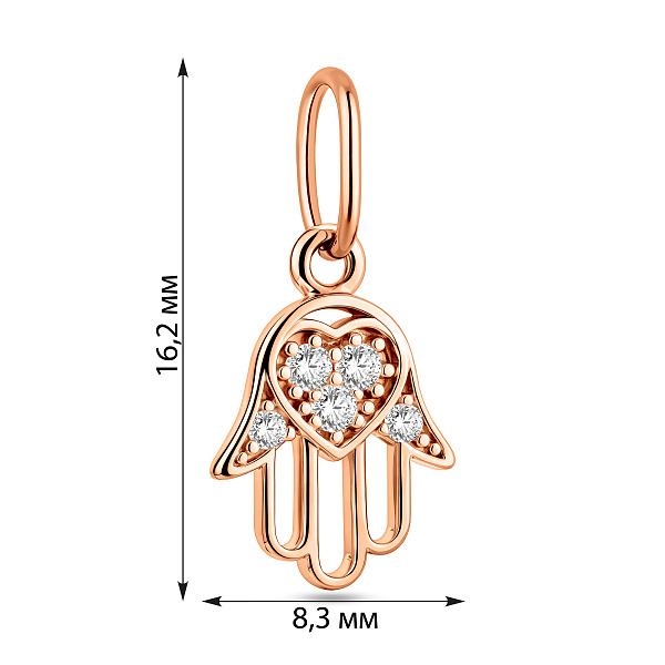 Подвес Хамса из красного золота (арт. 440708) – изображение 3