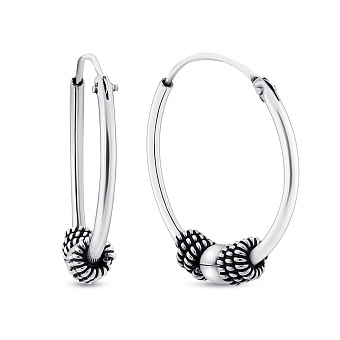 Серебряные серьги-кольца без камней (арт. 7902/С5/317)