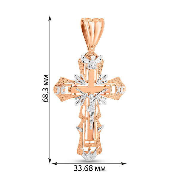 Масивний хрестик з золота з розп'яттям (арт. 501522кк) – зображення 3