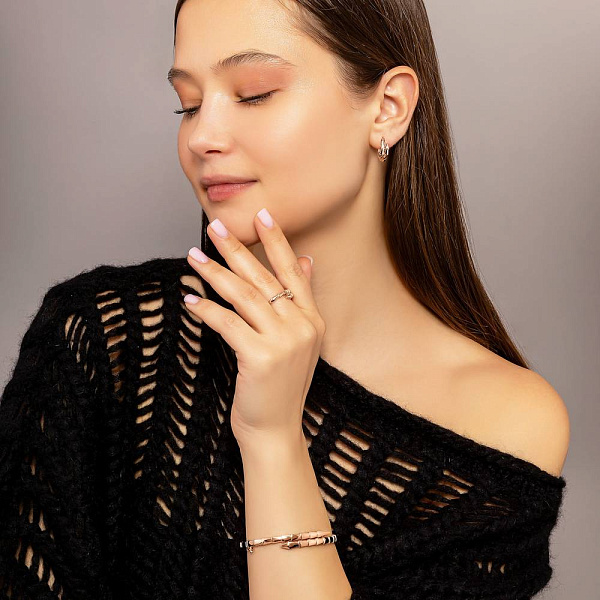 Жорсткий браслет з червоного золота (арт. 3261245) – зображення 4