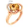 Золота каблучка з цитрином і фіанітами (арт. 140697Пц) – зображення 2