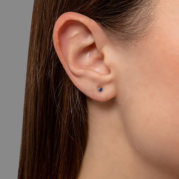 Золота одинарна сережка з фіанітом (арт. 110314бсЯ) – зображення 2
