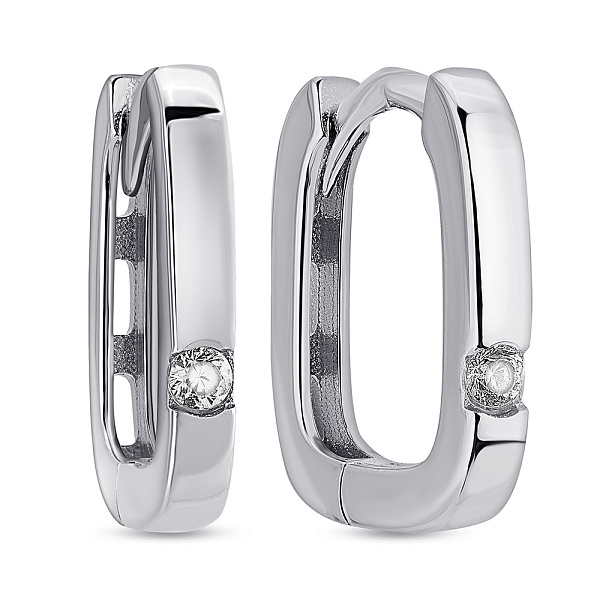 Срібні сережки з фіанітами (арт. 7502/9908/10) – зображення 1