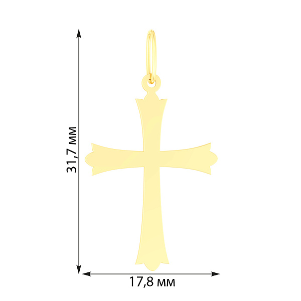 Золотий хрестик в жовтому кольорі металу (арт. 440812ж) – зображення 2