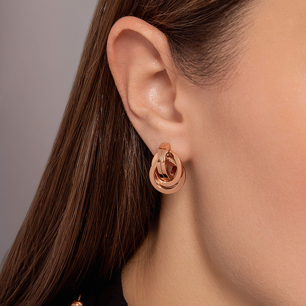 Серьги из красного золота без камней (арт. 108428) – изображение 2