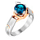 Золотое кольцо с топазом и фианитами Blue Ocean (арт. 140748Пбл) – изображение 3