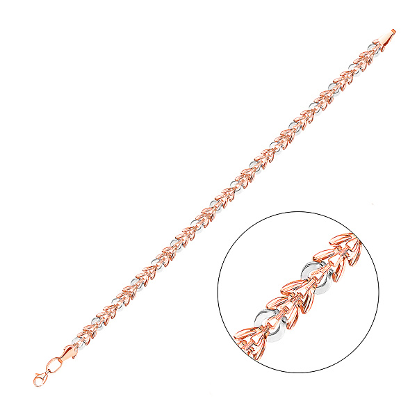 Браслет золотий в комбінованому кольорі металу (арт. 323387кб) – зображення 1