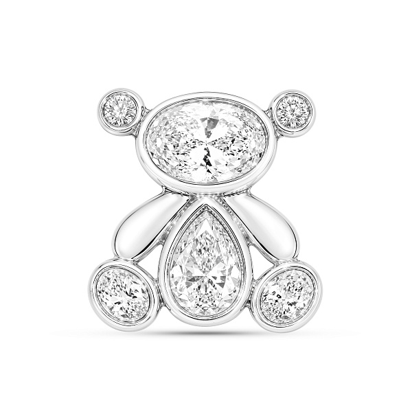 Серебряная брошь мишка с фианитами (арт. 7505/247) – изображение 1
