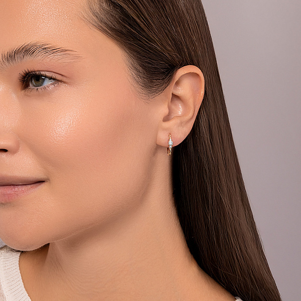 Серьги из красного золота с бриллиантами (арт. С011359020) – изображение 3