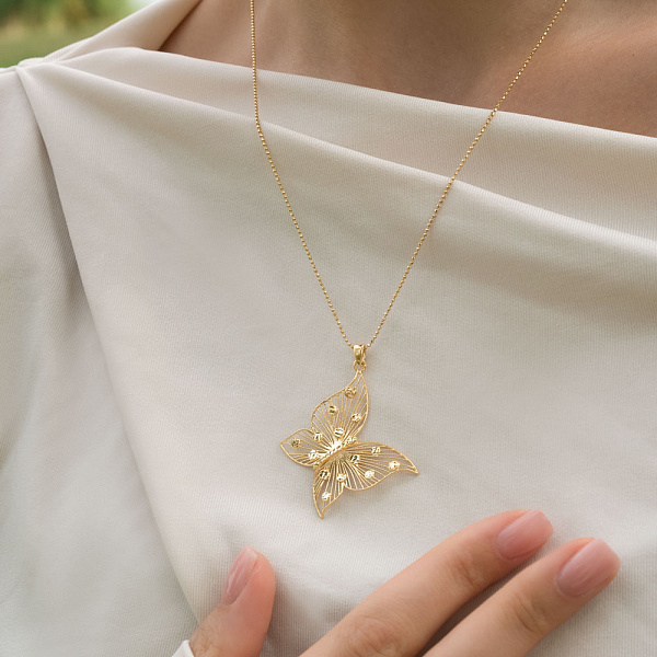 Подвес Francelli из желтого золота в форме бабочки (арт. 424632ж) – изображение 2