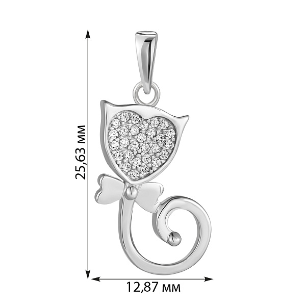 Серебряная подвеска «Котенок» с фианитами (арт. 7503/3114) – изображение 2