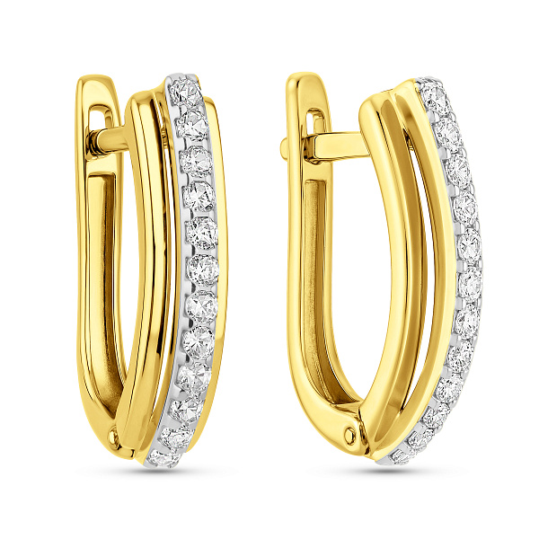 Золотые серьги с фианитами (арт. 111054ж) – изображение 1