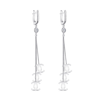 Фото Серьги-подвески с фианитами из серебра (арт. 7502/4185)