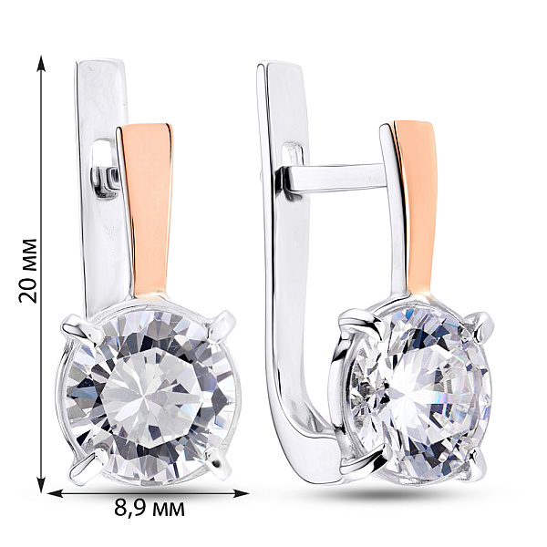 Серьги из серебра с фианитом (арт. 7202/115сп) – изображение 2