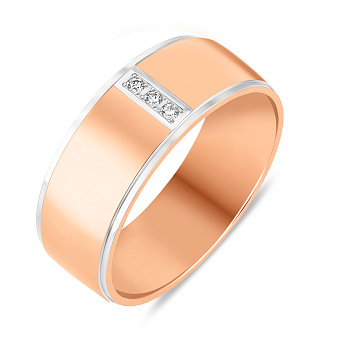 Фото Обручка золота Американка з вставками (арт. 239189)