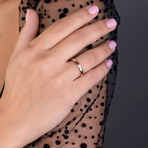 Каблучка золота з діамантом (арт. К011167005) – зображення 2