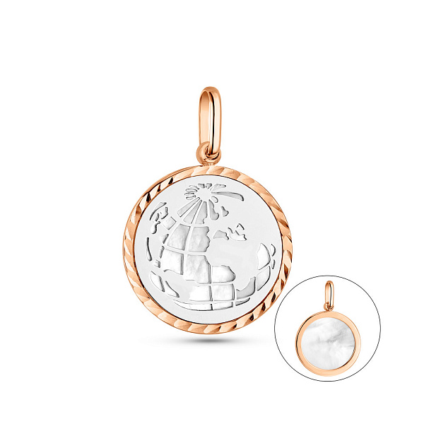 Золотой кулон Мир с перламутром (арт. 424911кбп) – изображение 1