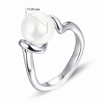 Серебряное кольцо с жемчугом Trendy Style (арт. 7501/4274жб)