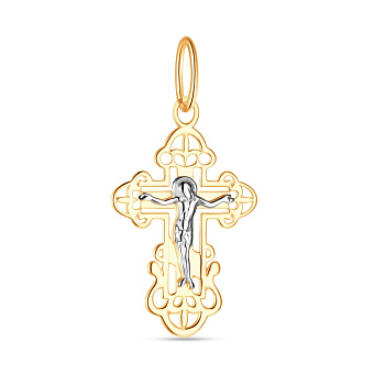 Золотой нательный крестик с распятием (арт. 501511ж)