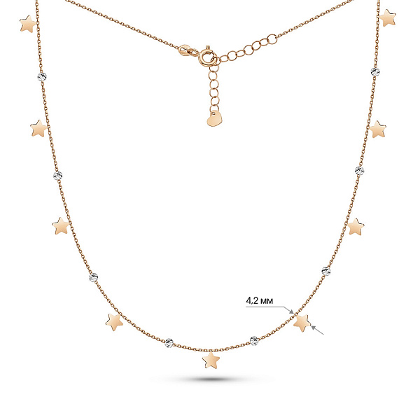 Золоте кольє з зірочками (арт. 352571кб) – зображення 5