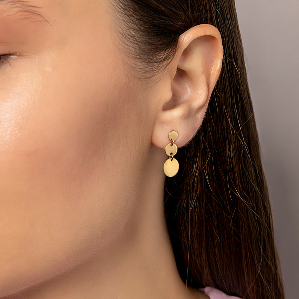 Сережки "Монети" з жовтого золота  (арт. 107879/1ж) – зображення 2