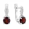 Срібні сережки з гранатом і фіанітами (арт. 7502/1958001Г) – зображення 1