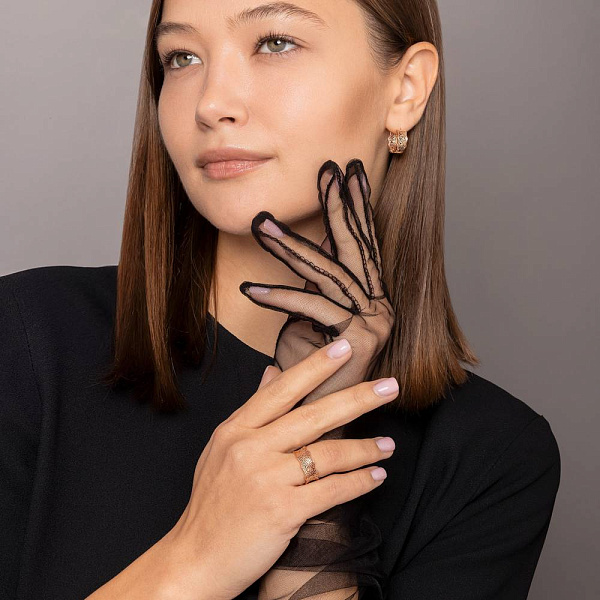 Сережки з червоного золота (арт. 111296) – зображення 3