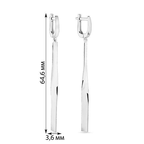 Серьги-подвески из белого золота (арт. 109445б) – изображение 4