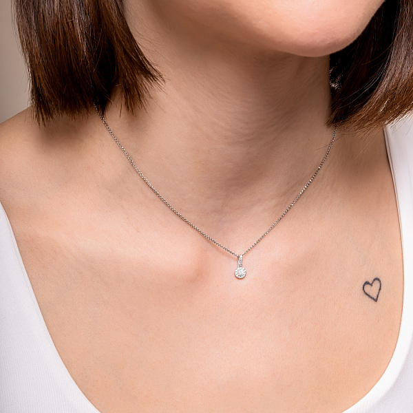 Кулон з білого золота з діамантами (арт. П341470015б) – зображення 2