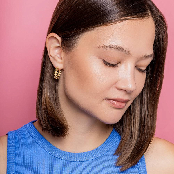 Серьги-кольца из желтого золота (арт. 1091351/20ж) – изображение 4