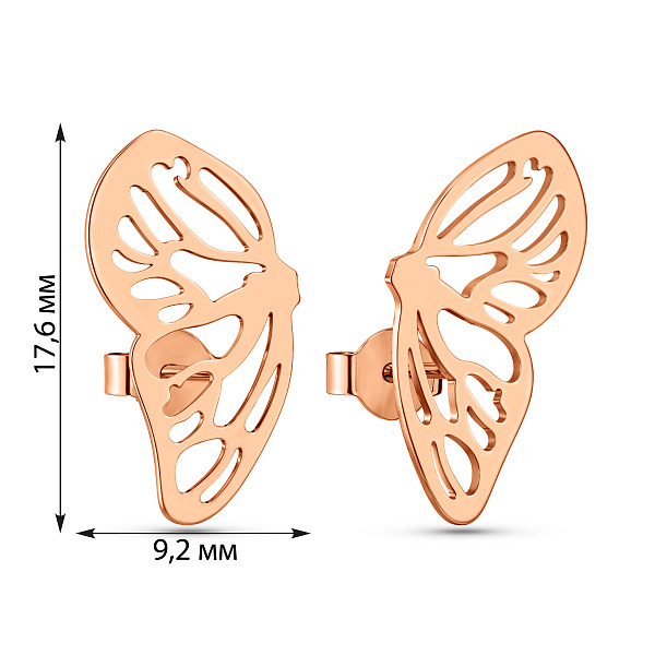 Золотые серьги Крылья бабочки (арт. 111333) – изображение 2