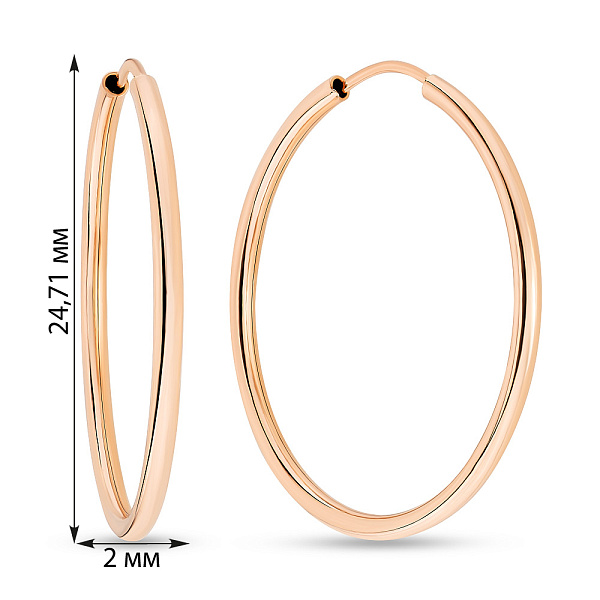 Серьги-кольца из золота (арт. 121900/25) – изображение 2