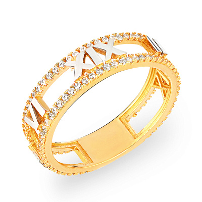 Золотое кольцо с фианитами (арт. 153542ж)