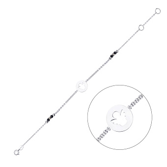 Золотой женский браслет с ониксом (арт. 324015бо)