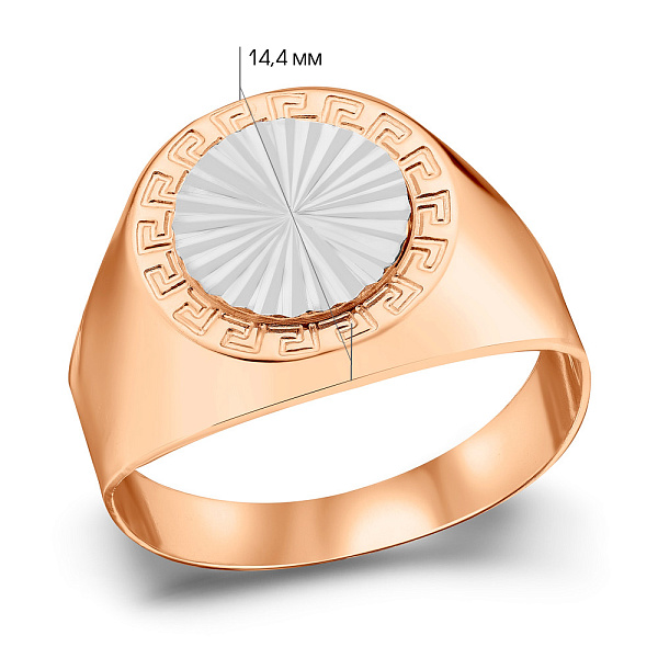 Золотая печатка с греческим орнаментом (арт. 180574кб) – изображение 5