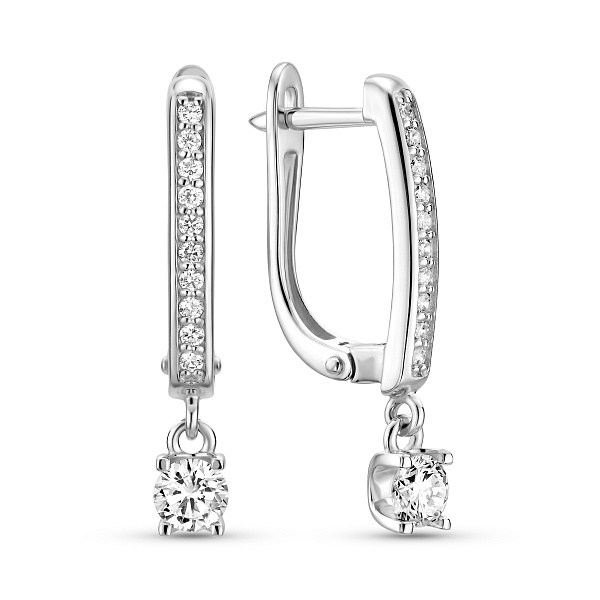 Серьги из белого золота с бриллиантами (арт. 2192168202) – изображение 1