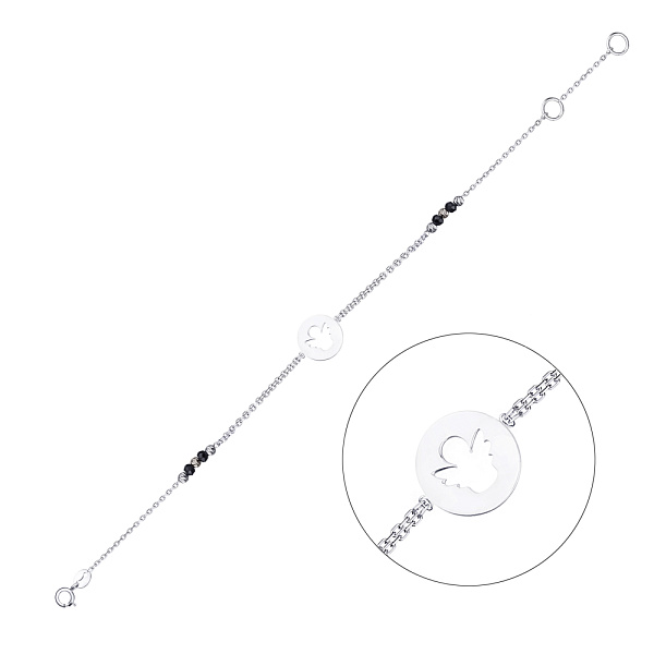 Золотой женский браслет с ониксом (арт. 324015бо) – изображение 1