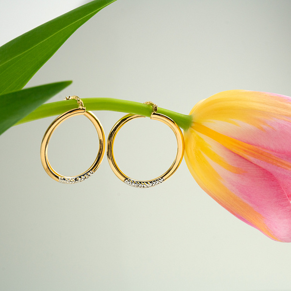 Серьги из желтого золота с родированием (арт. 108891/30жр) – изображение 2