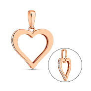 Фото Золотая подвеска Сердечко с фианитами (арт. 440445)